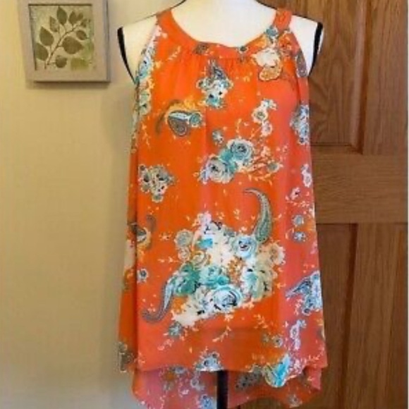 Torrid Floral Print High Neck Georgette Tank Top Size Large - Picture 6 of 8